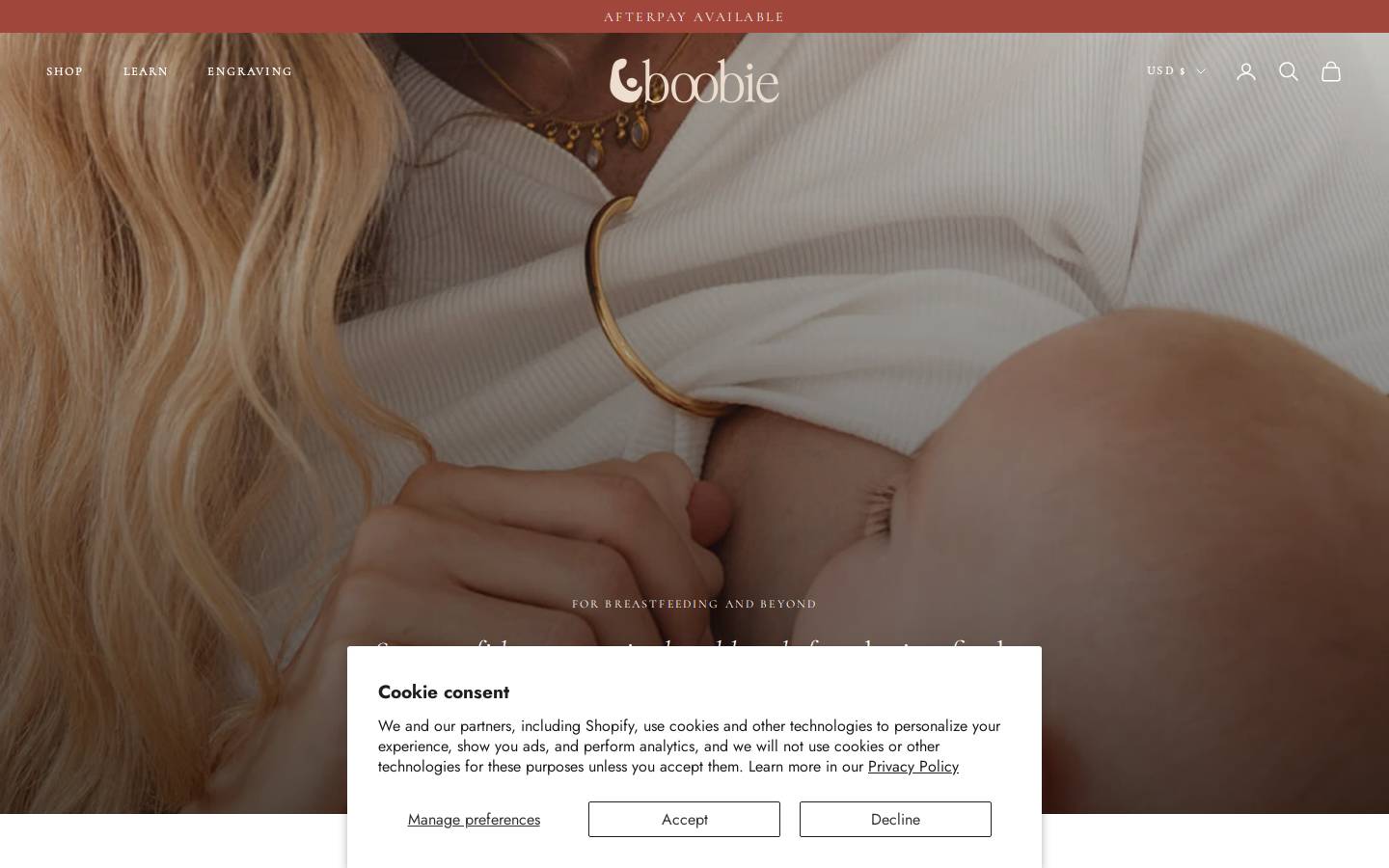 boobiebracelet.com homepage screenshot