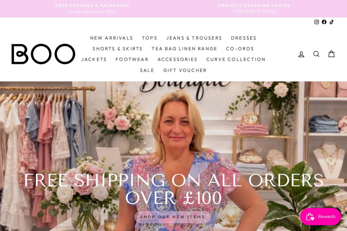 booboutiquefashion.co.uk homepage screenshot