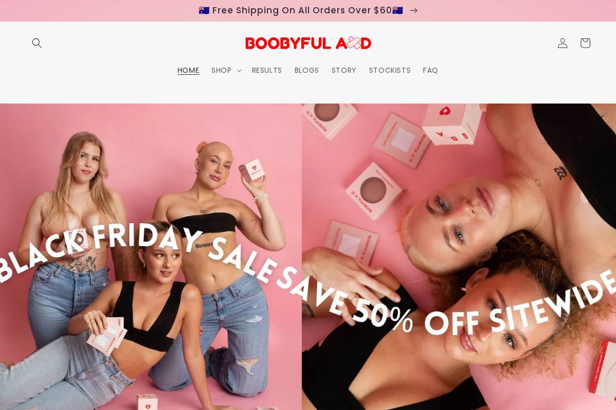 boobyfulaid.com homepage screenshot