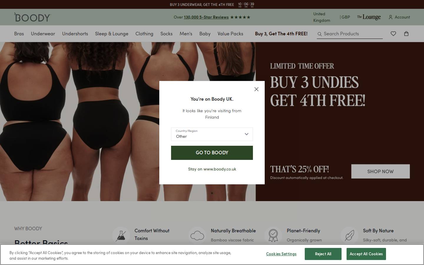 Boody UK homepage screenshot