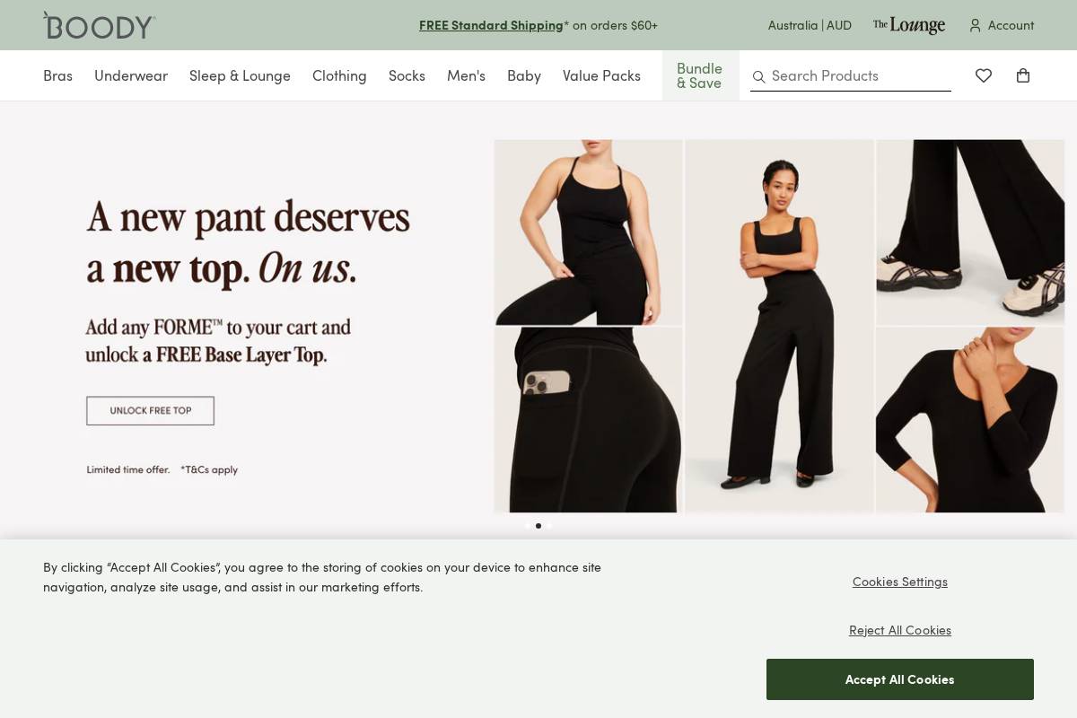 Boody AU homepage screenshot