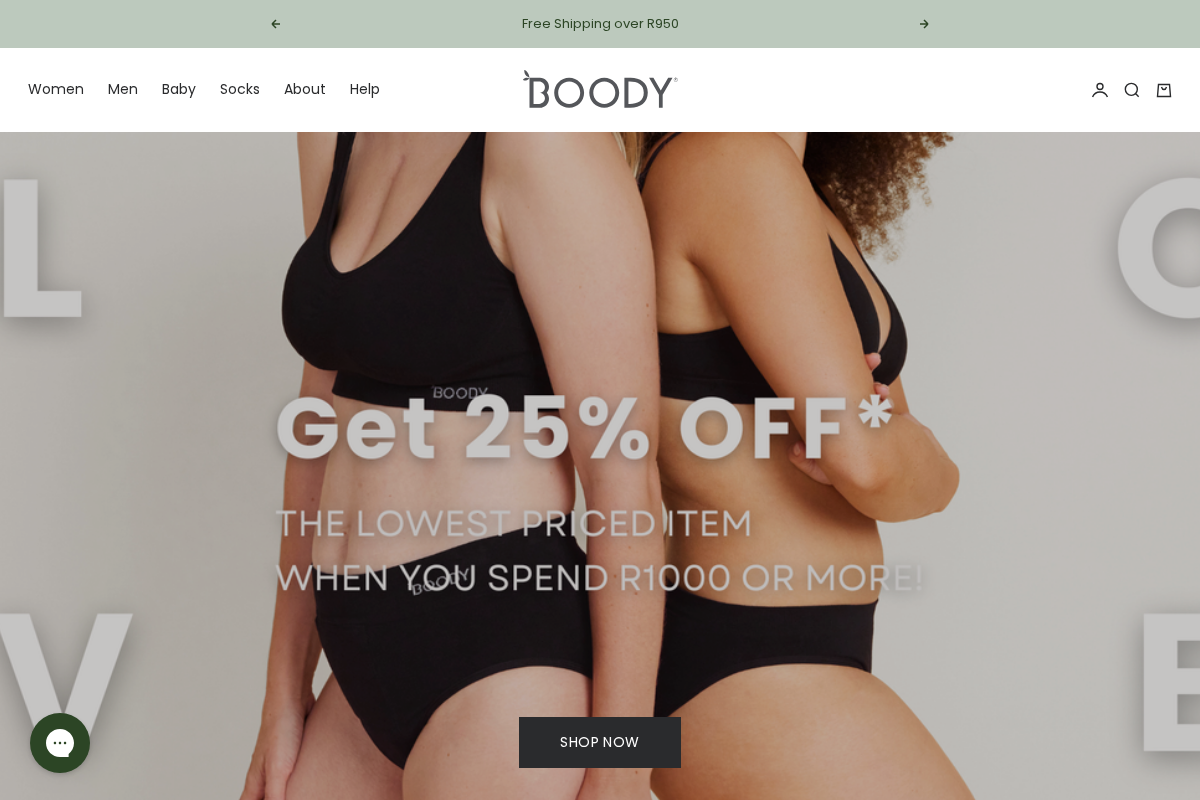 Boody South Africa homepage screenshot