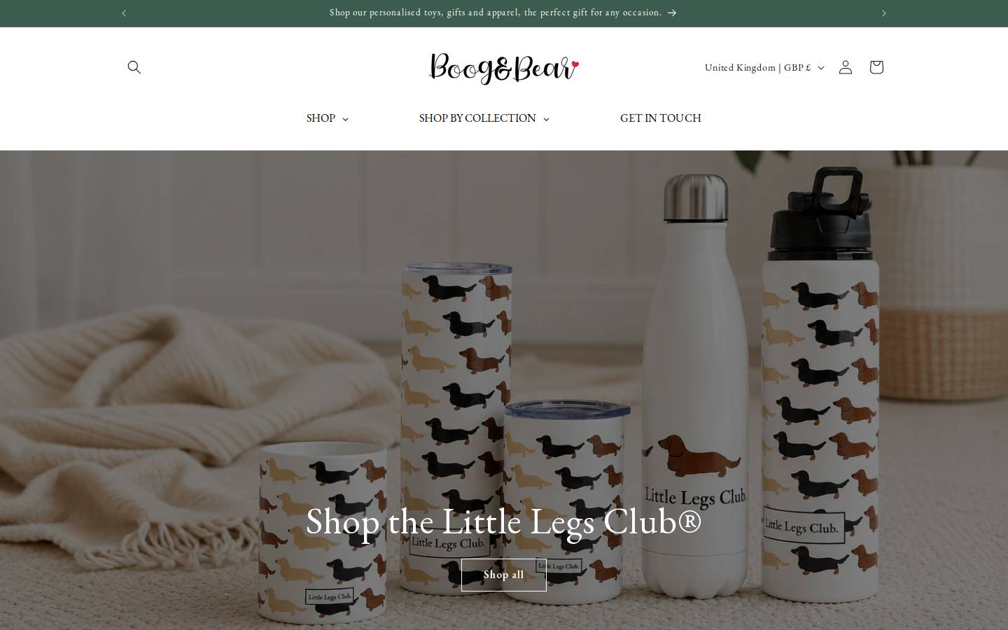 boogandbear.com homepage screenshot