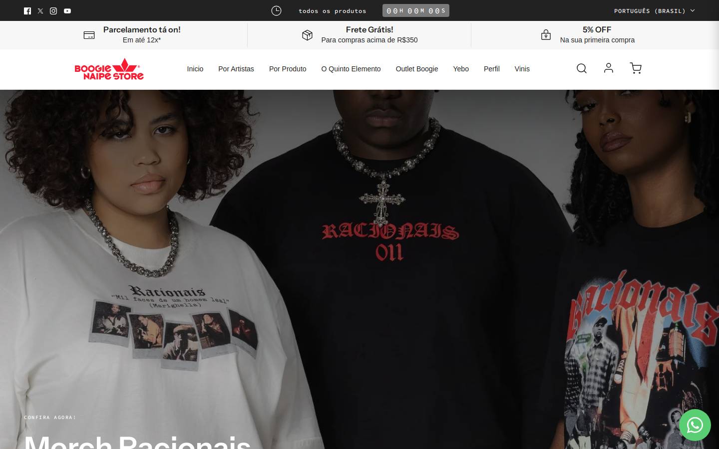 boogienaipestore.com.br homepage screenshot