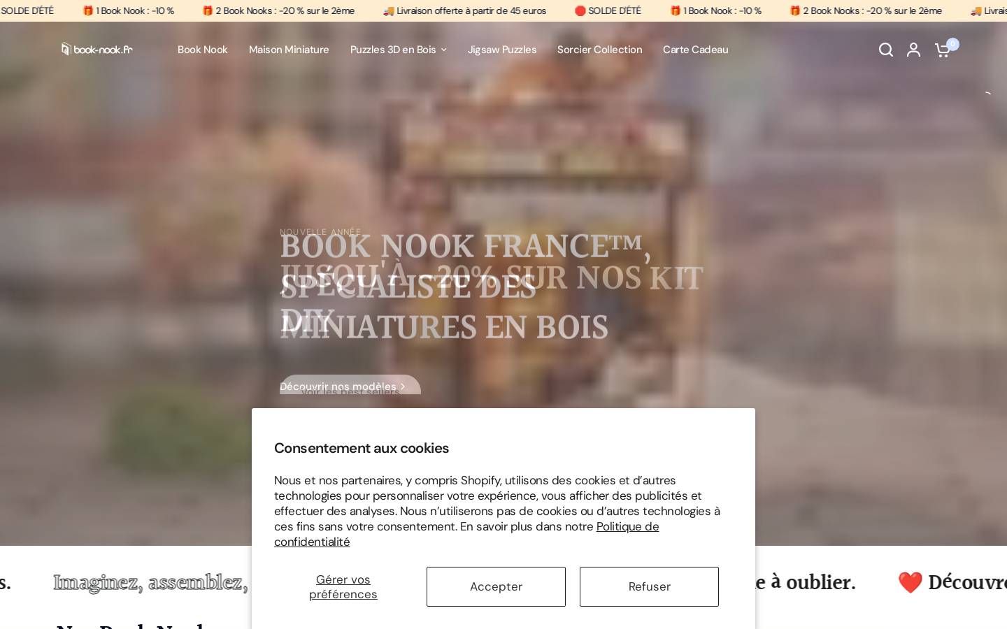 Book Nook France homepage screenshot