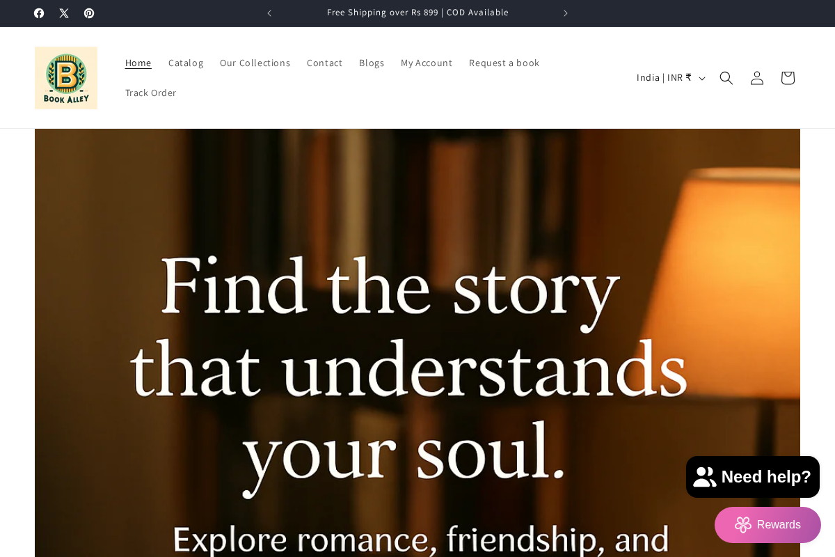 bookalley.in homepage screenshot