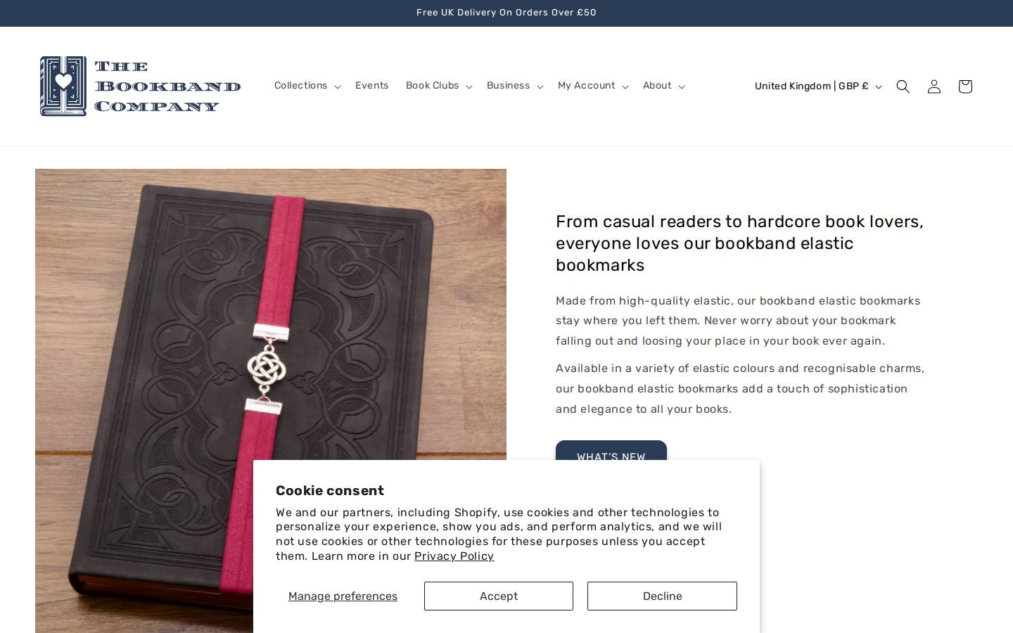 bookbands.co.uk homepage screenshot