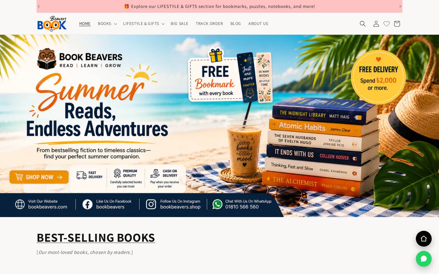 bookbeavers.com homepage screenshot