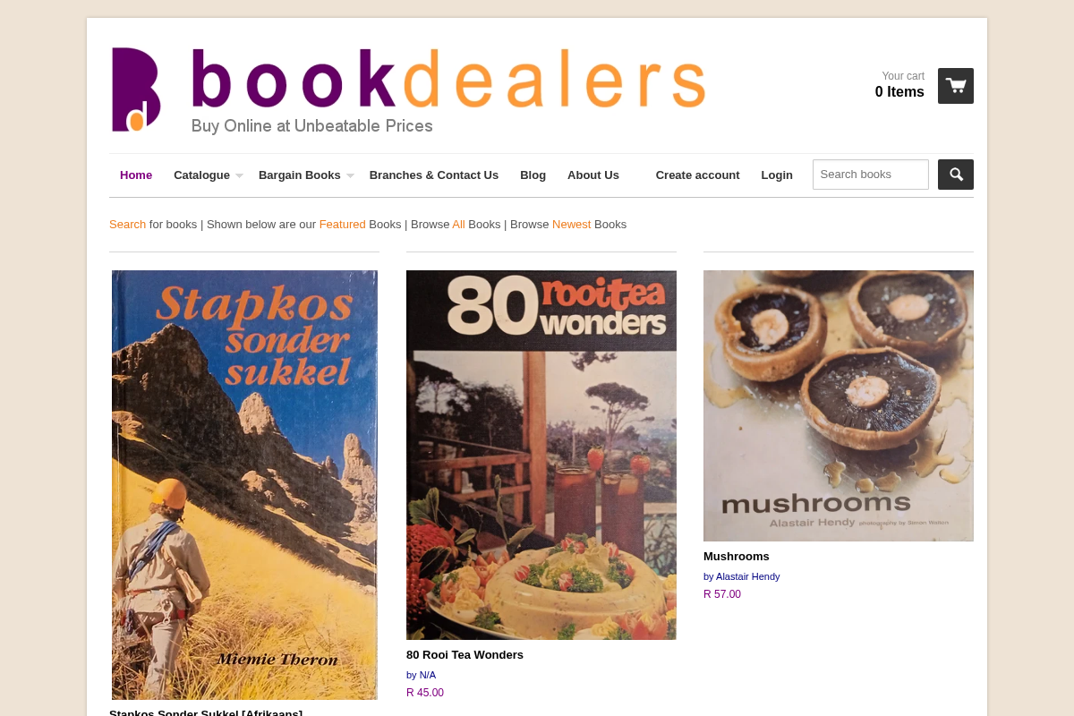 Bookdealers homepage screenshot