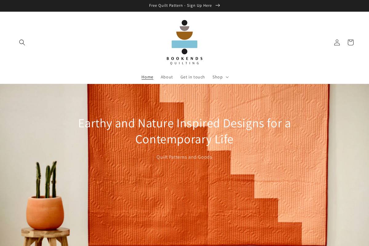 bookendsquilting.com homepage screenshot