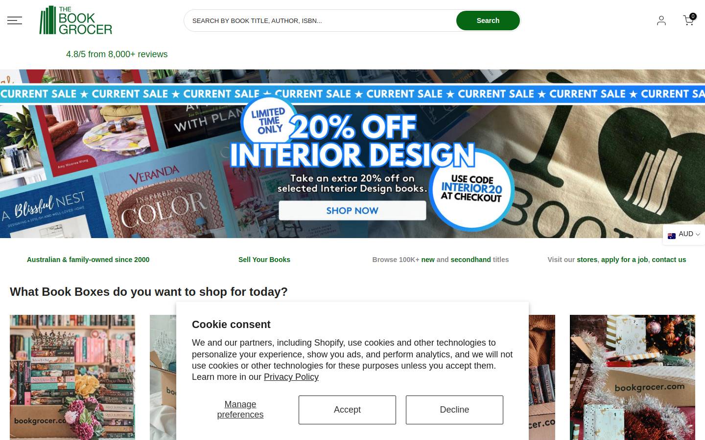 bookgrocer.com homepage screenshot