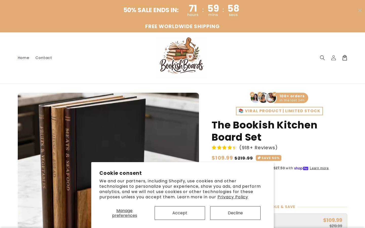 bookishboards.com homepage screenshot