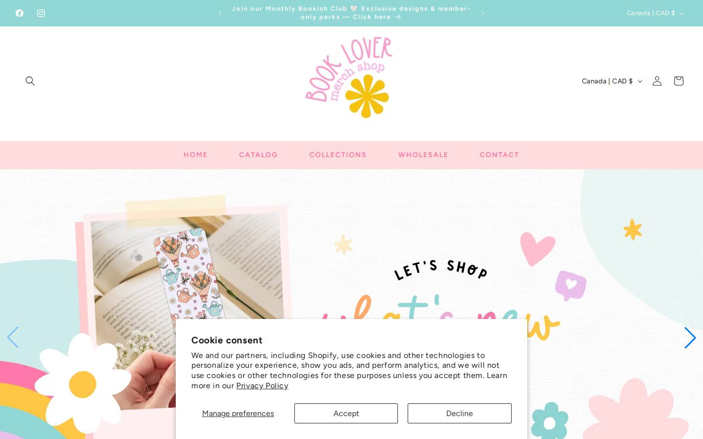 booklovermerchshop.com homepage screenshot