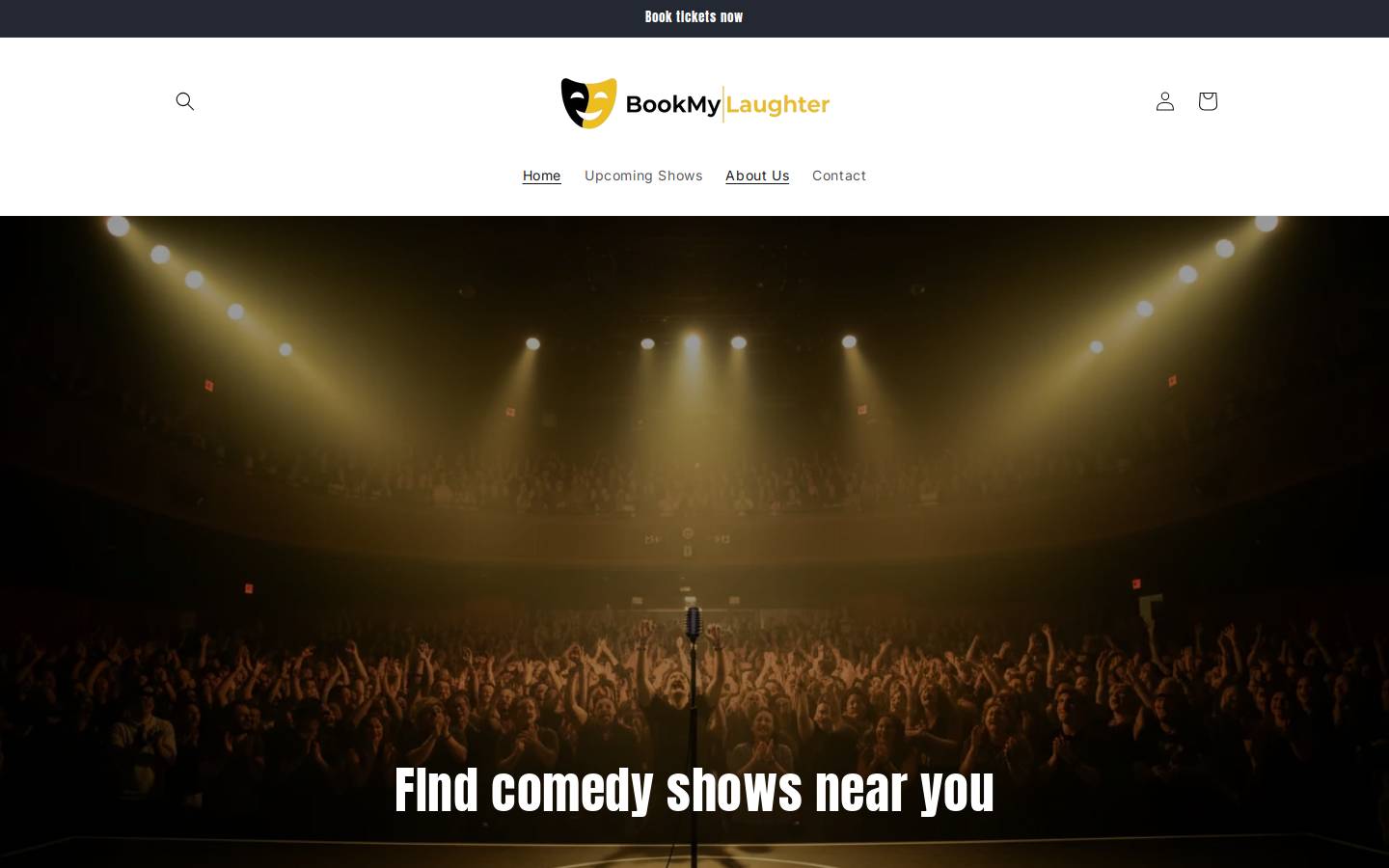 bookmylaughter.com homepage screenshot