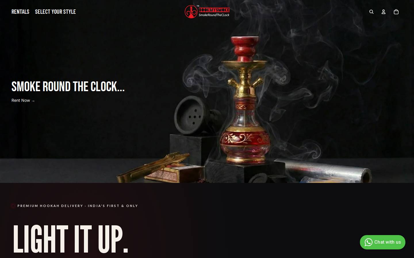 bookmysmoke.com homepage screenshot