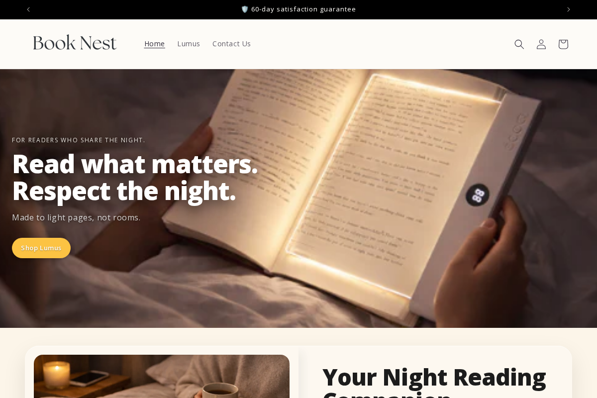 Book Nest homepage screenshot