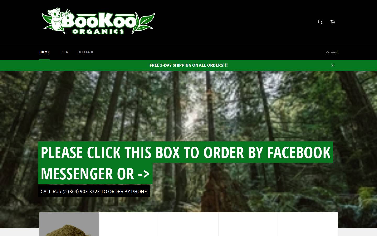 bookoo-organics.com homepage screenshot