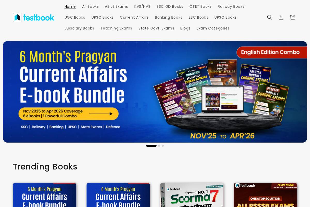 books.testbook.com homepage screenshot