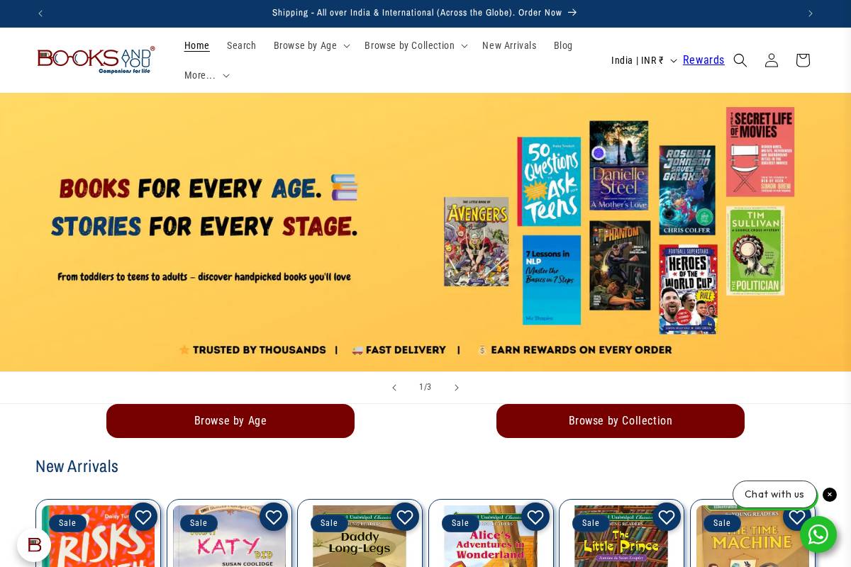 booksandyou.in homepage screenshot