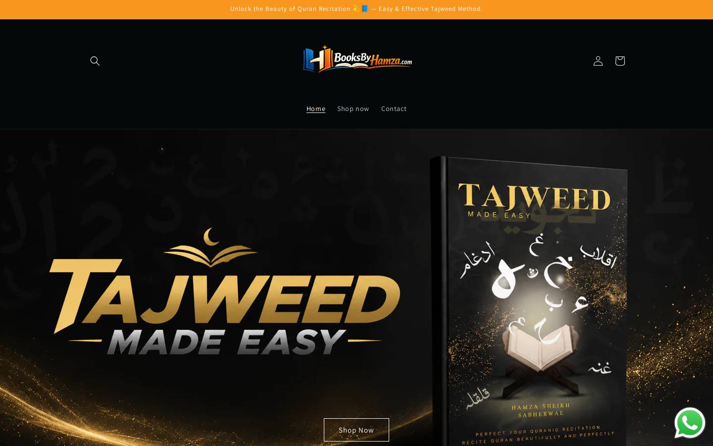 booksbyhamza.com homepage screenshot