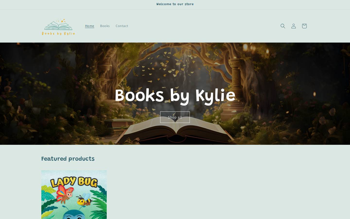 booksbykylie.com homepage screenshot