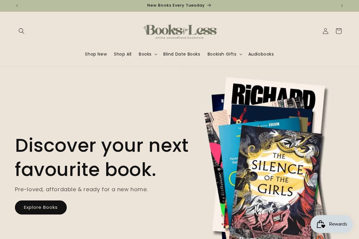 booksforless.co.nz homepage screenshot