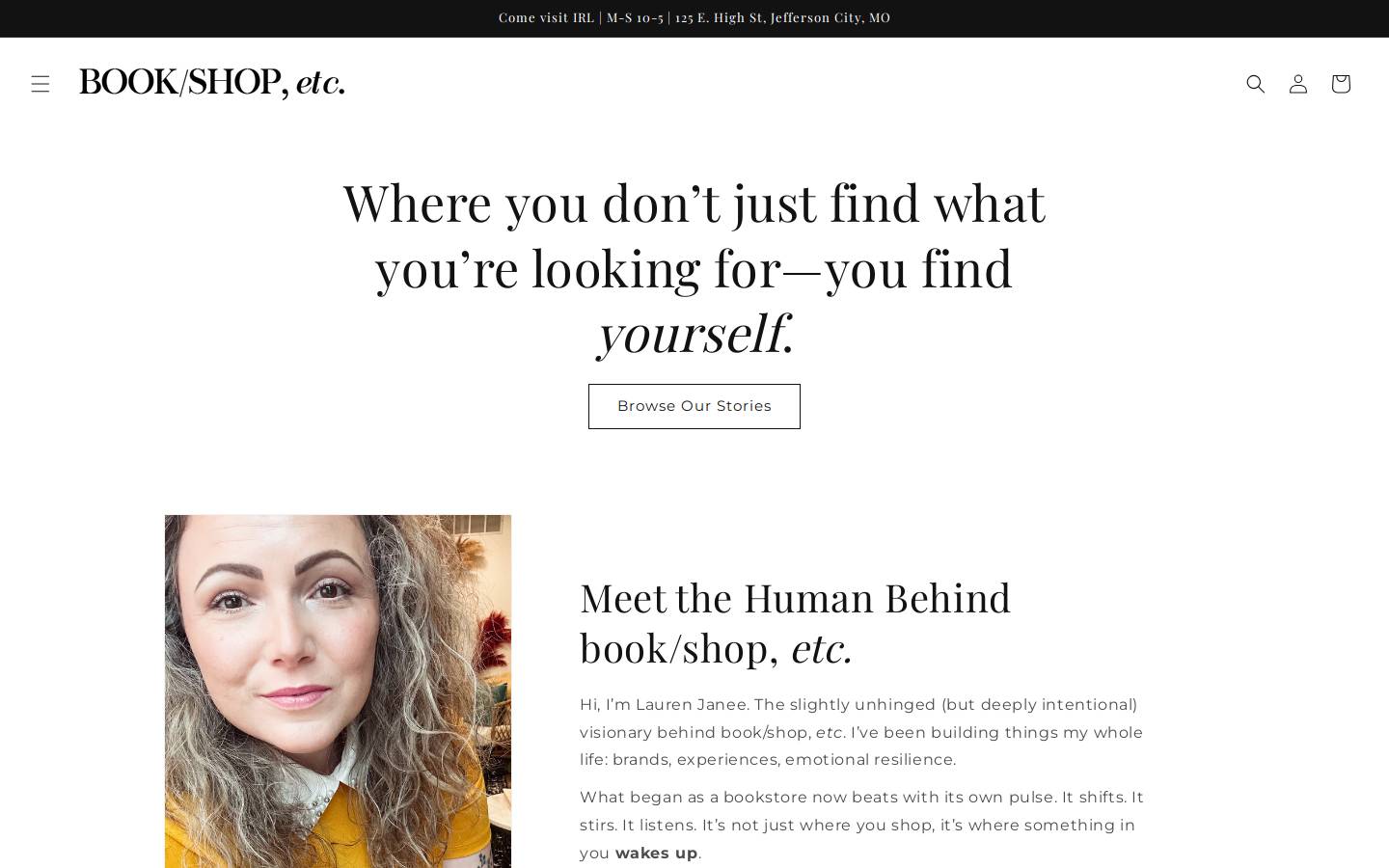 bookshopetc.com homepage screenshot