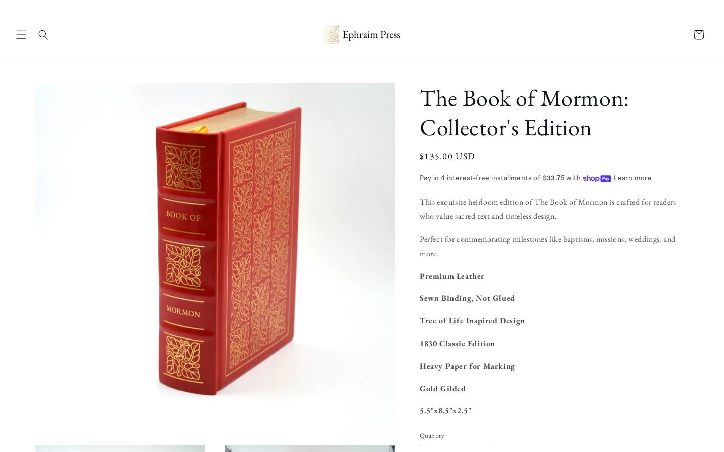 booksofmormon.com homepage screenshot