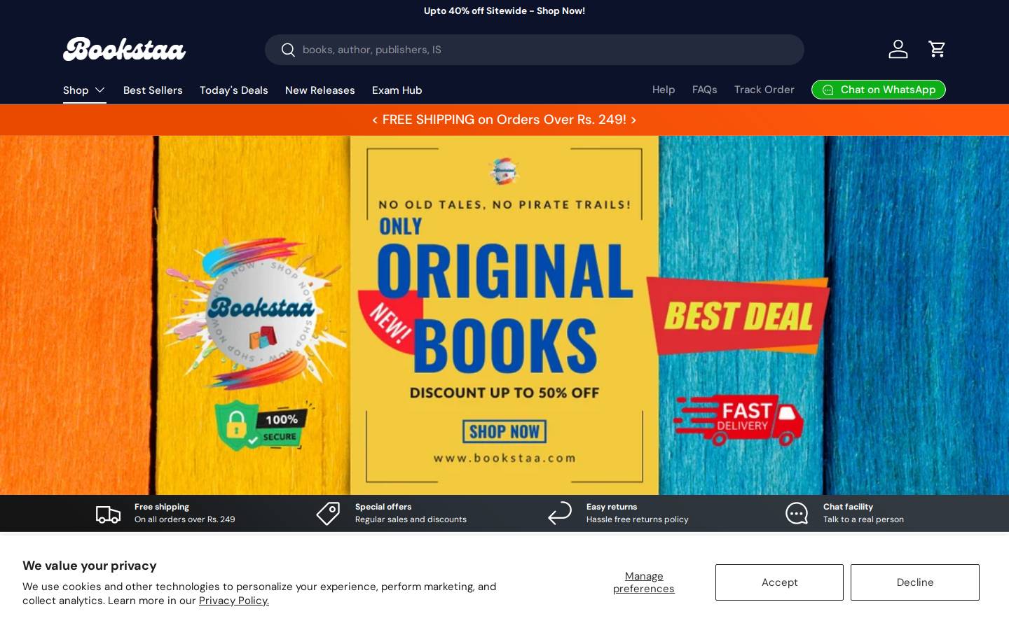 Bookstaa.com homepage screenshot
