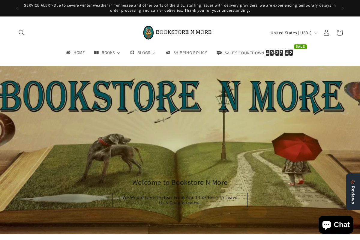 bookstorenmore.com homepage screenshot