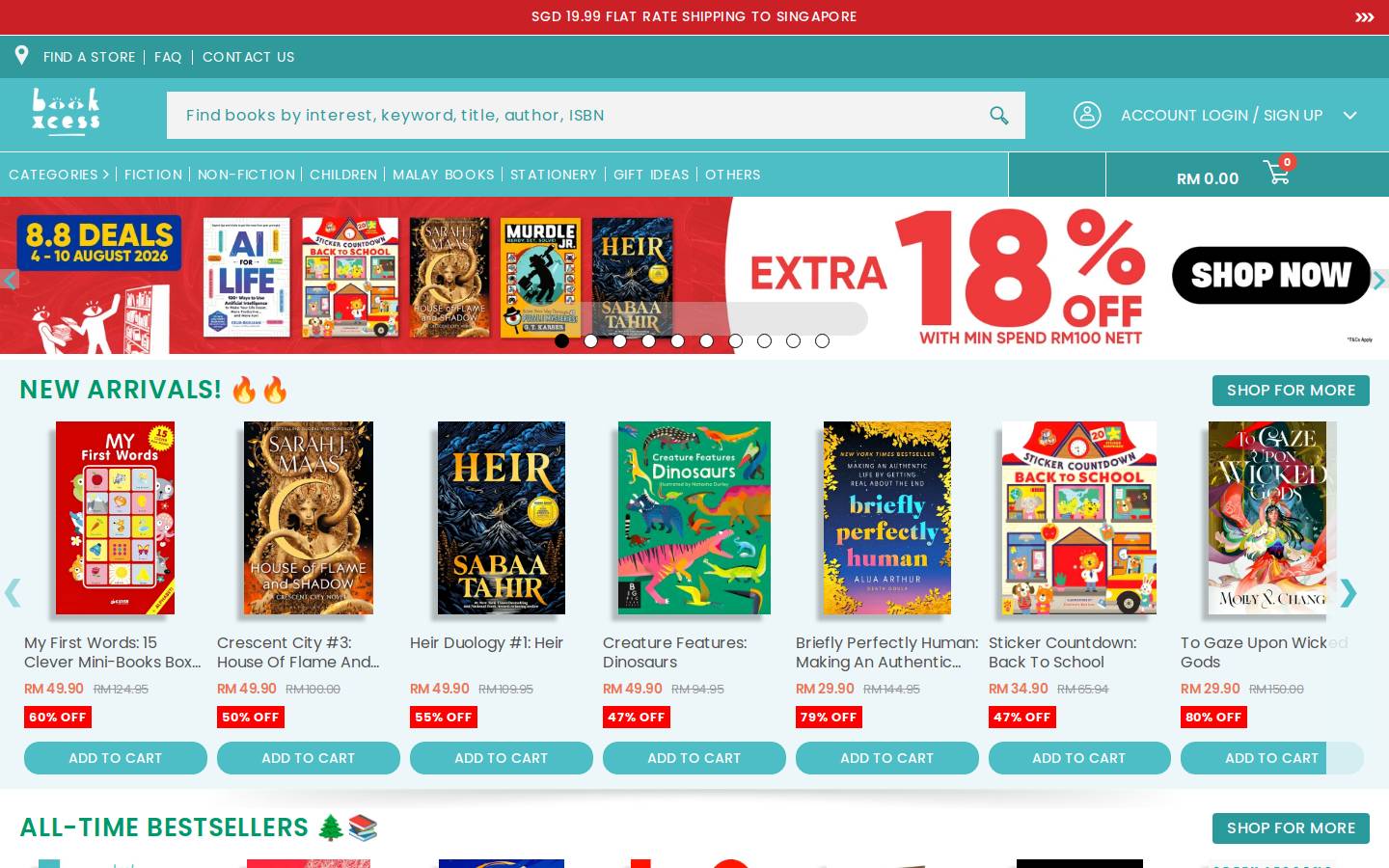 bookxcess.com homepage screenshot