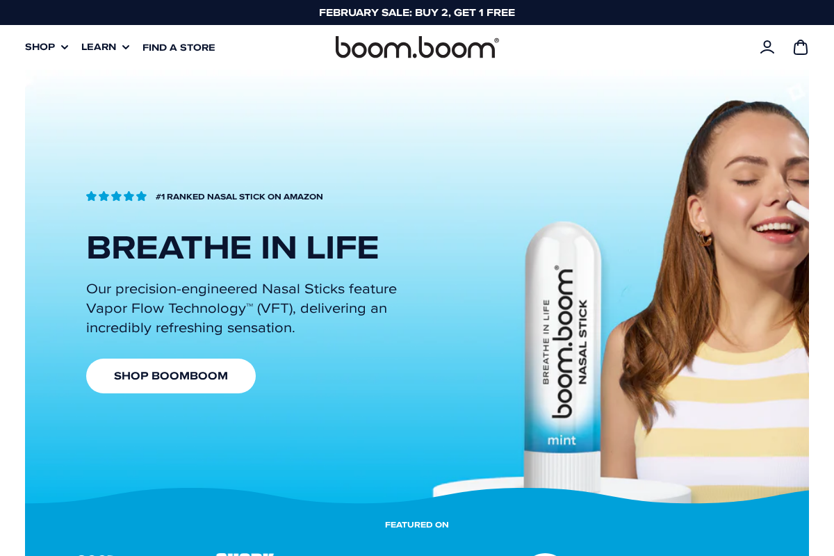 Boomboomnaturals homepage screenshot