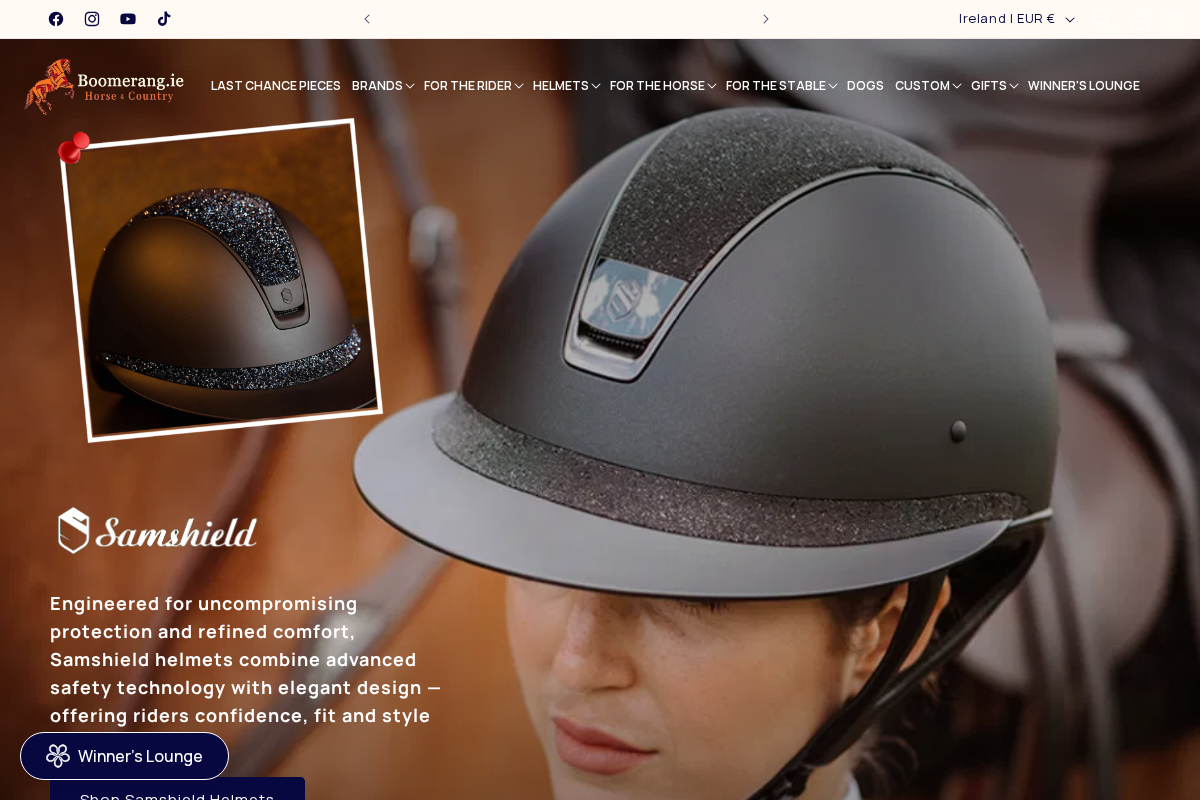 Boomerang Horse & Country Store homepage screenshot