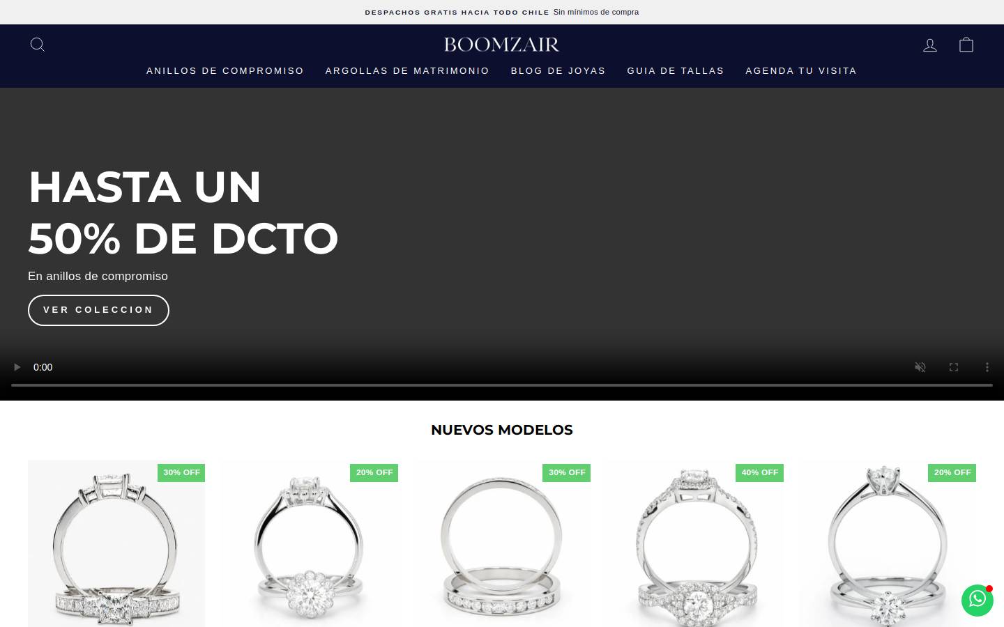 boomzair.cl homepage screenshot