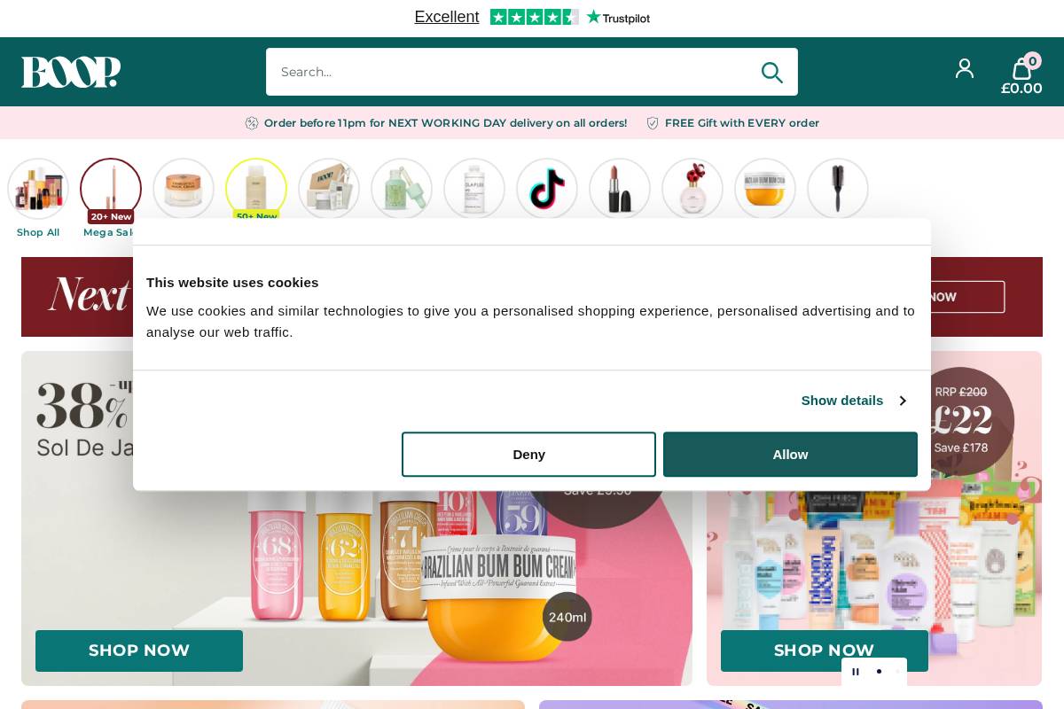 Boop Beauty homepage screenshot