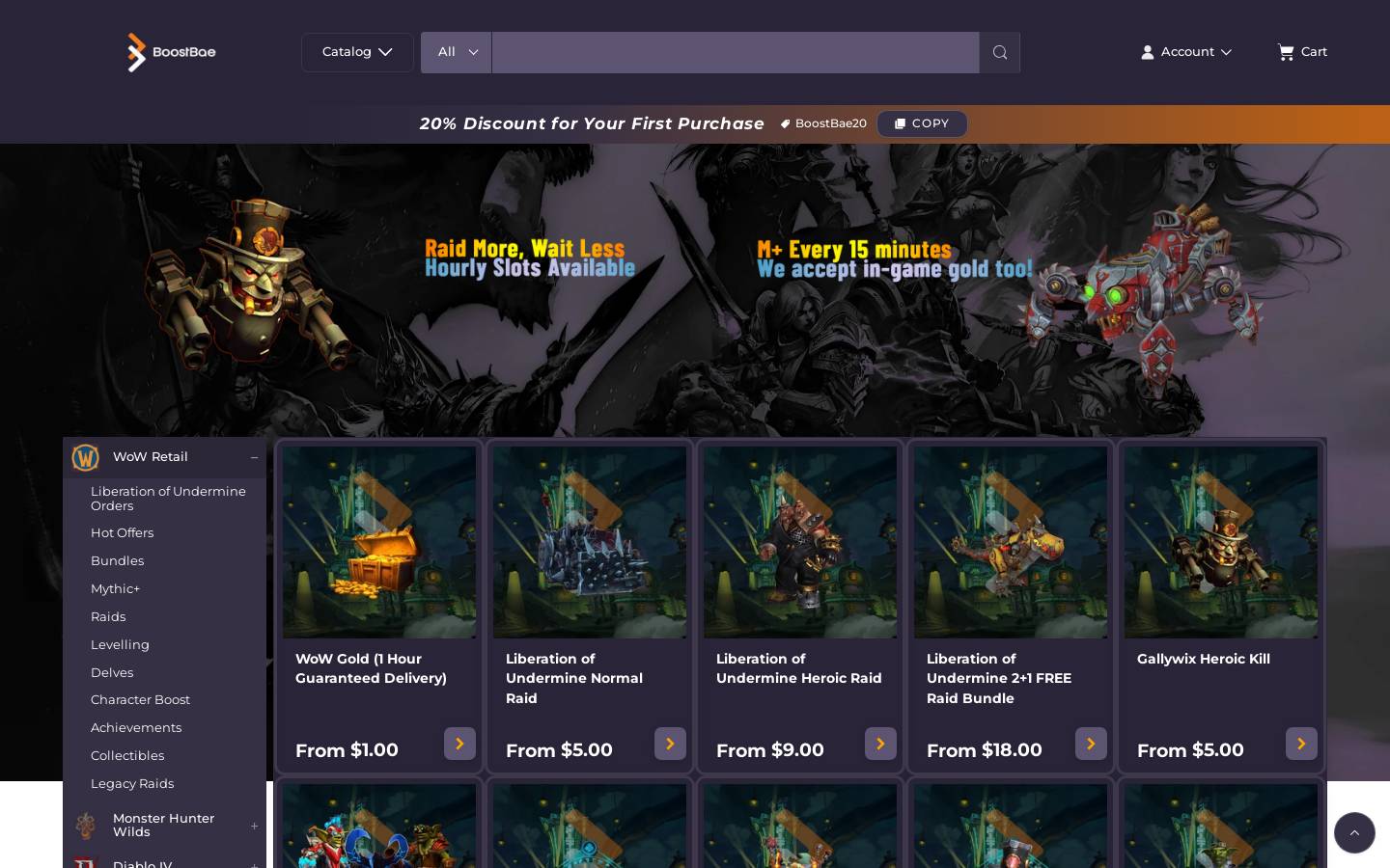 BoostBae homepage screenshot