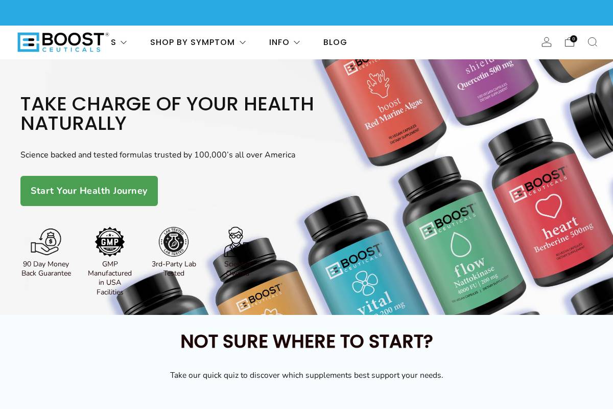 boostceuticals.com homepage screenshot