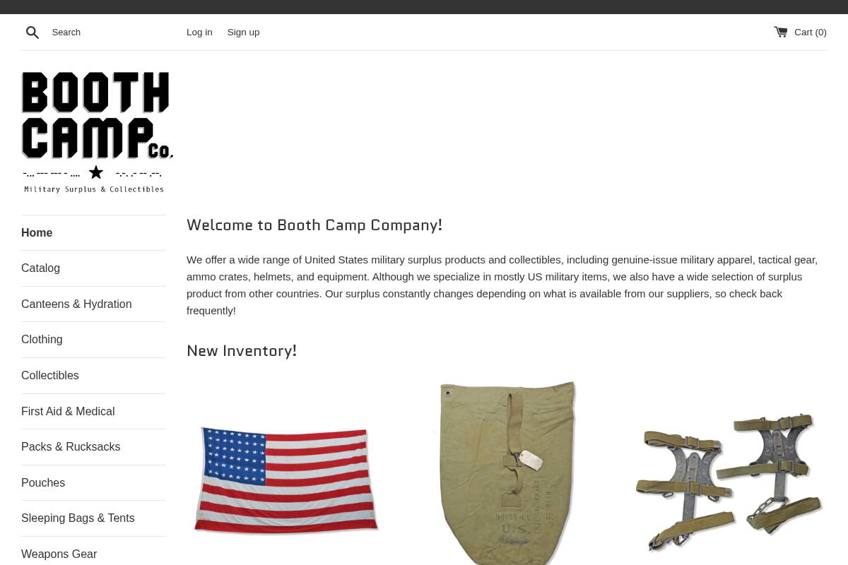 boothcampco.com homepage screenshot