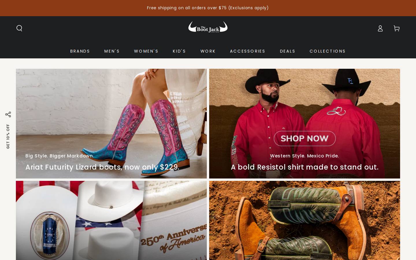 The Boot Jack homepage screenshot