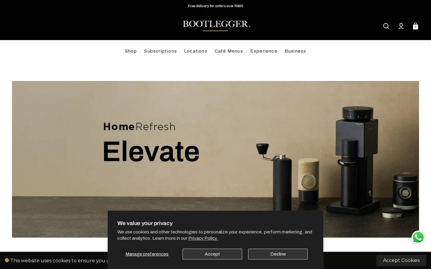 Bootlegger homepage screenshot