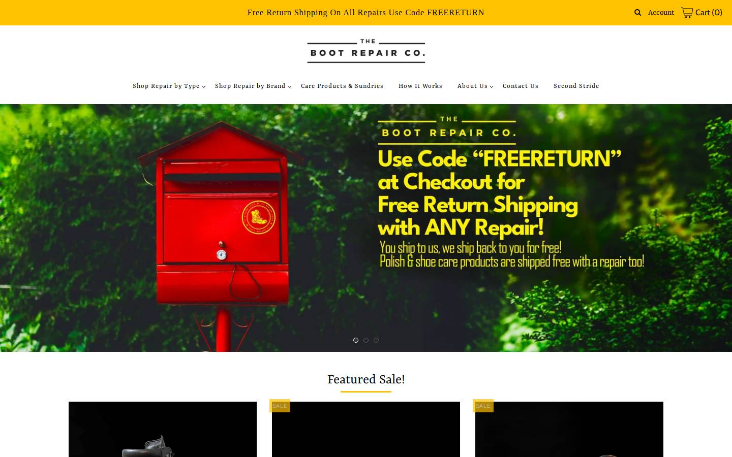The Boot Repair Company homepage screenshot