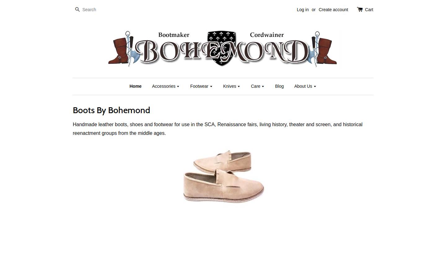 bootsbybohemond.net homepage screenshot