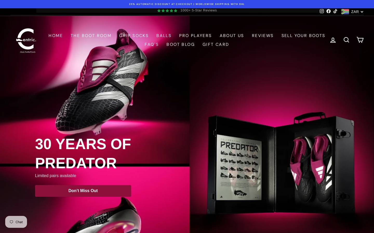 Bootscentric homepage screenshot