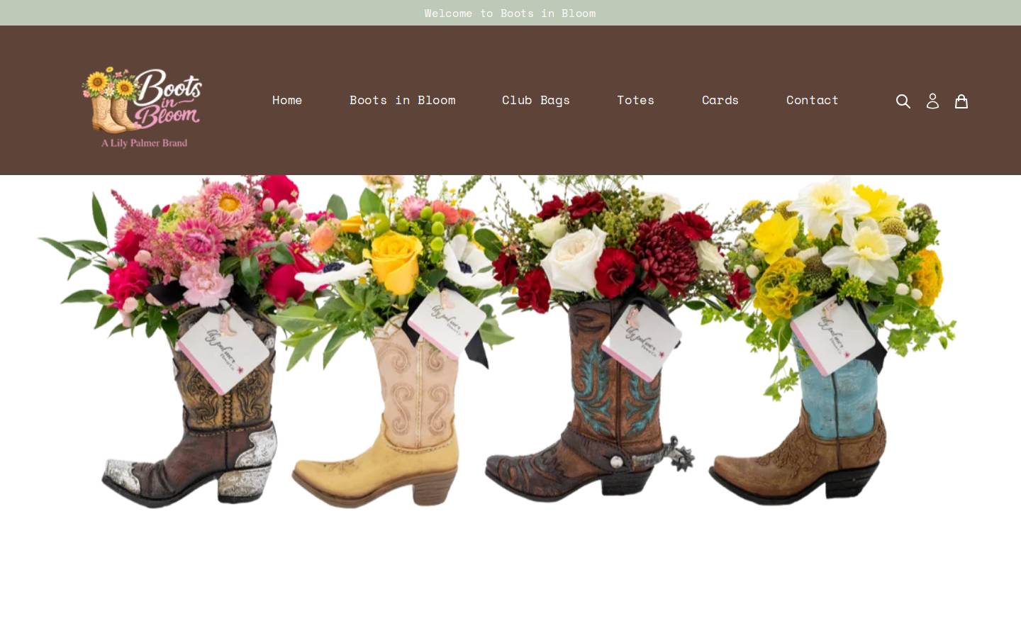 bootsinbloom.com homepage screenshot