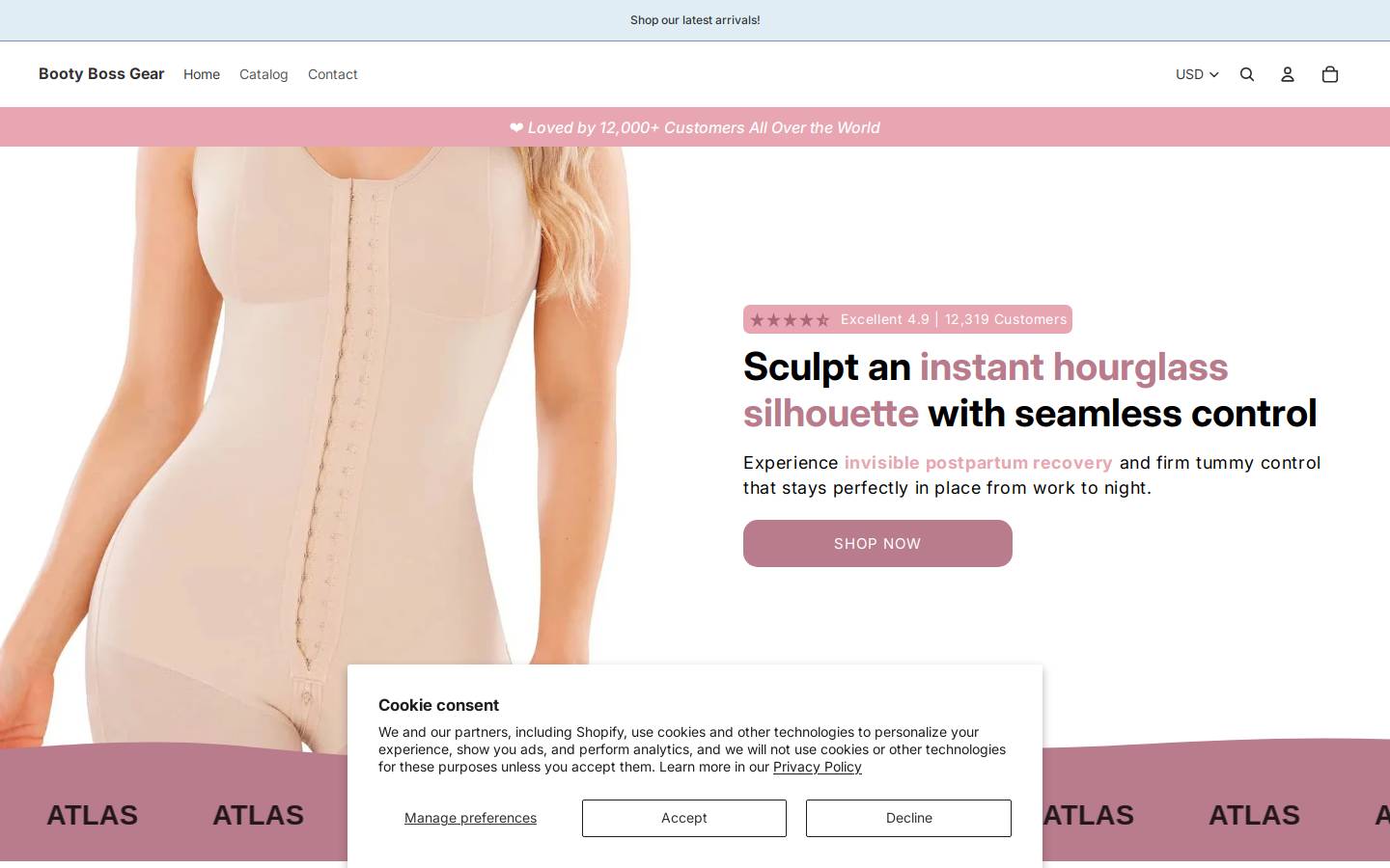 bootybossgear.com homepage screenshot