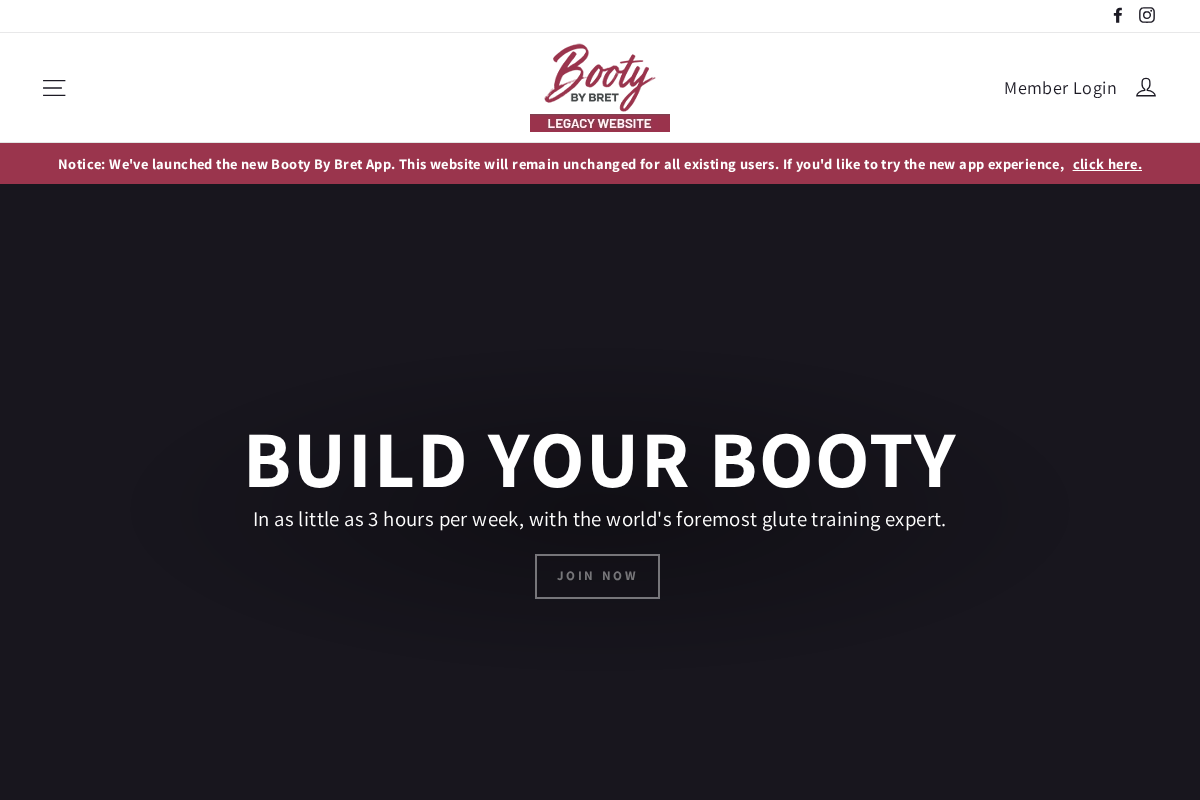 bootybybret.com homepage screenshot