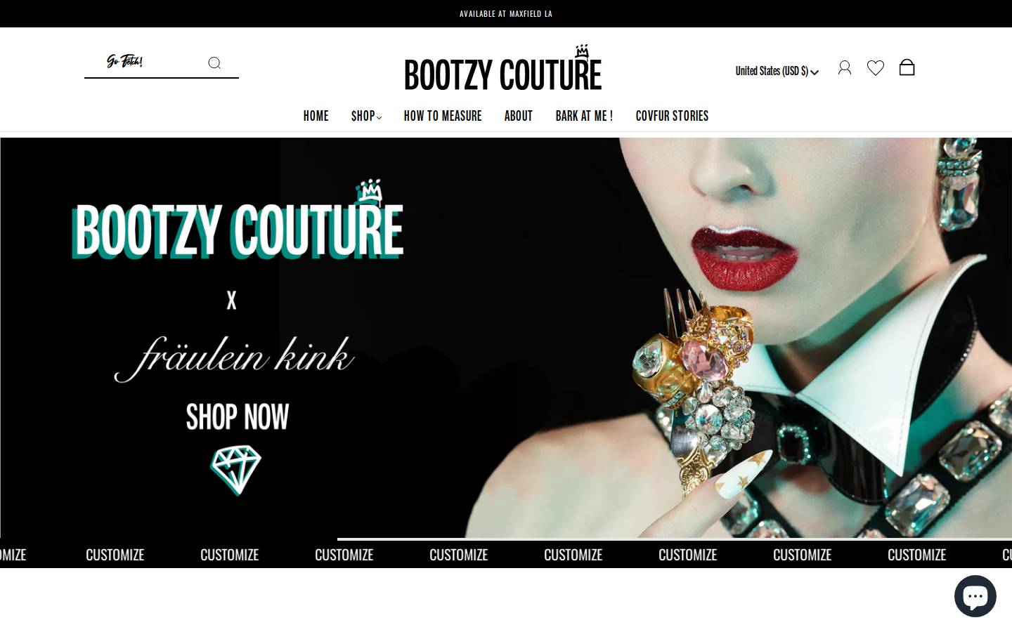 bootzycouture.com homepage screenshot