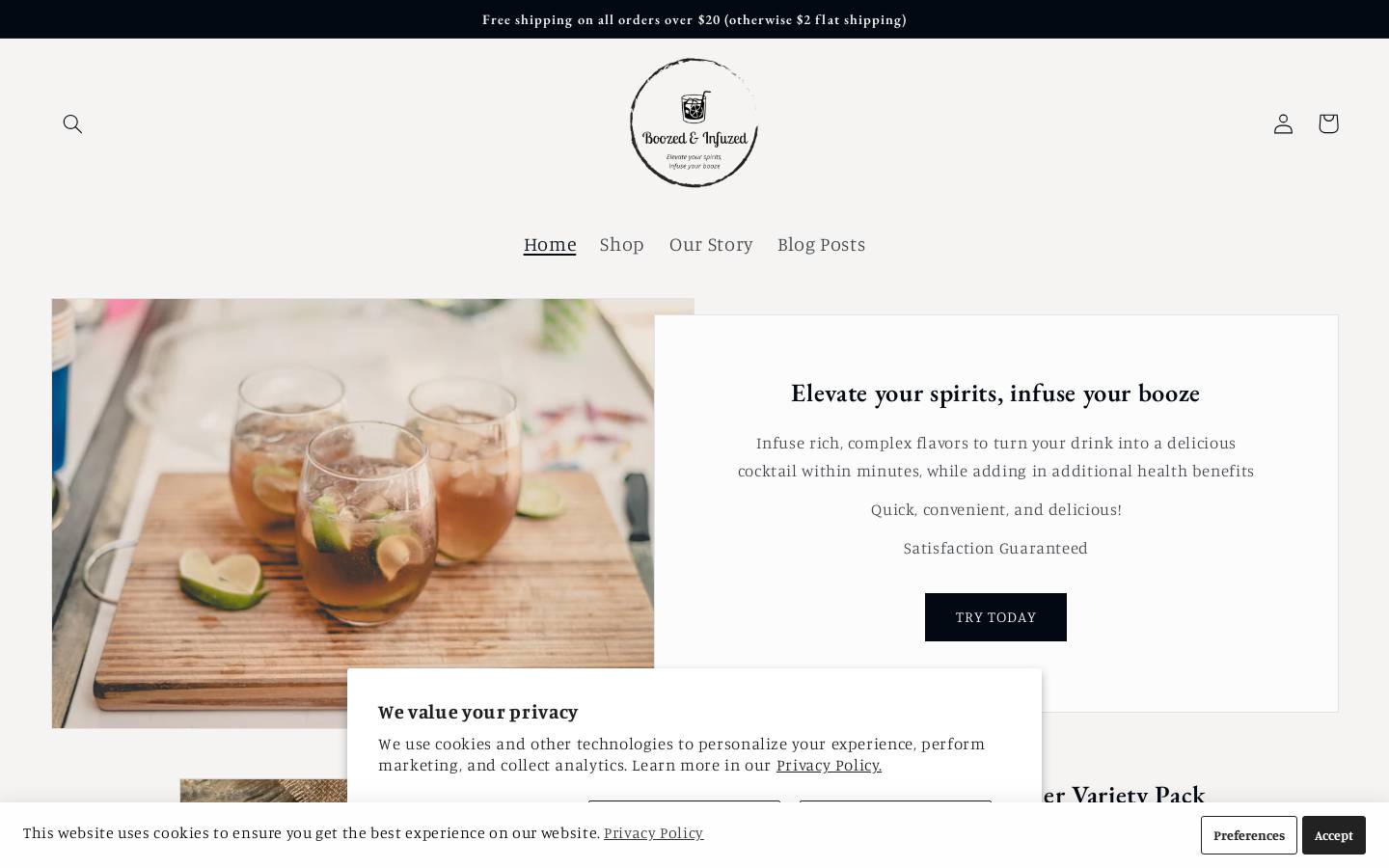 boozedandinfuzed.com homepage screenshot