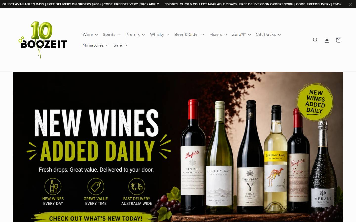 boozeit.com.au homepage screenshot