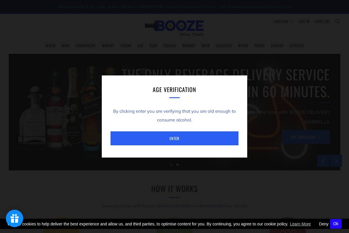 boozemarbelladelivery.com homepage screenshot